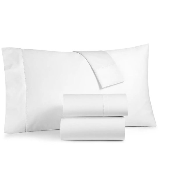 new WHITE Charter Club Damask Solid 550 TC 100% Supima Cotton Queen Sheet Set - Picture 6 of 7